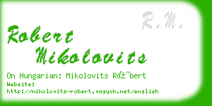 robert mikolovits business card